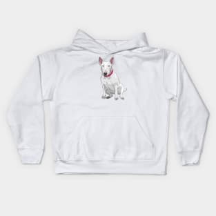 white Bull Terrier Kids Hoodie